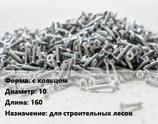 Шуруп с кольцом 10х160 для строительных лесов